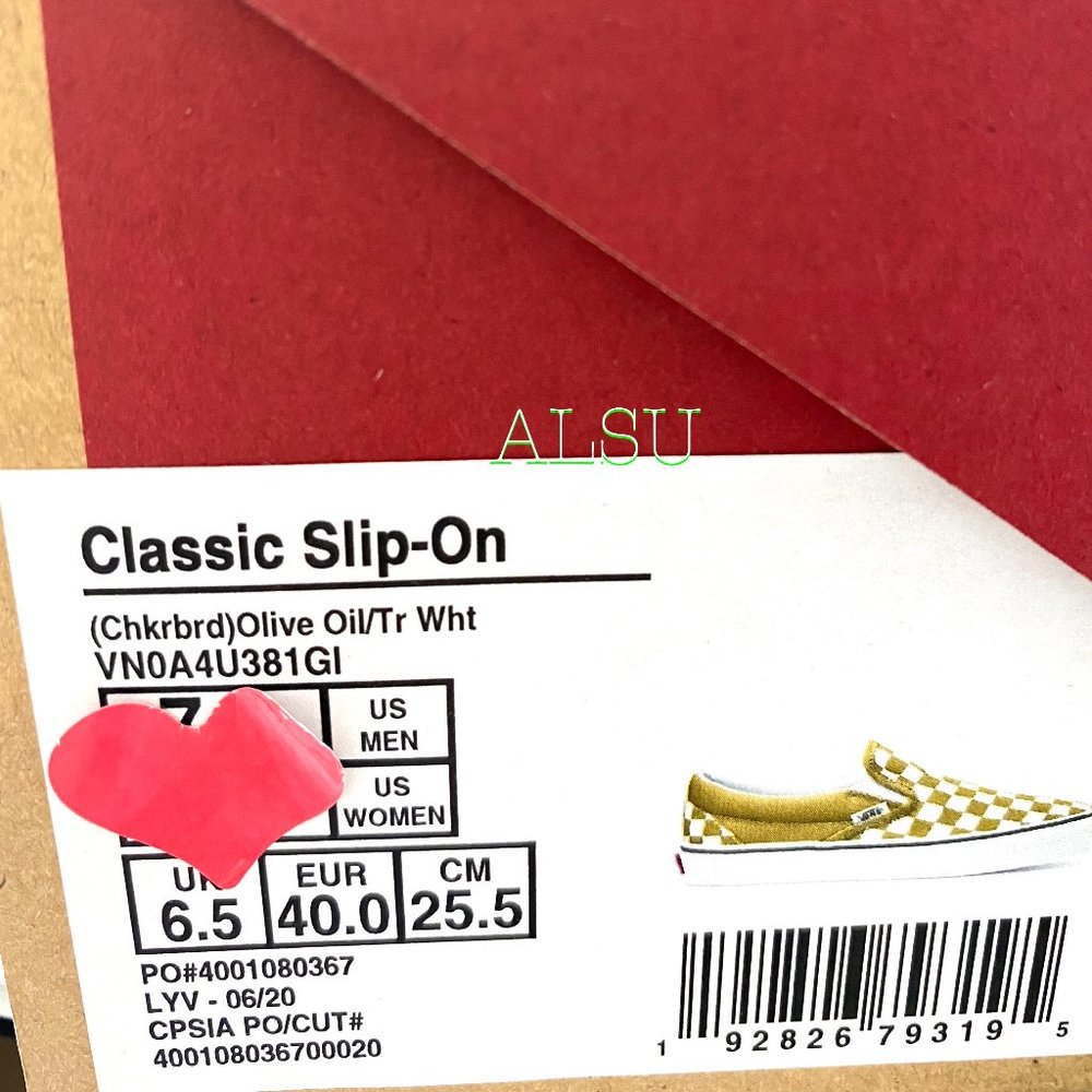VANS Classic Slip On Checkerboard Olive Oil Sneakers Men's Size VN0A4U381GI - Picture 10 of 10